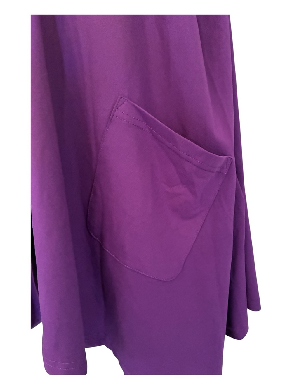 NWT Sleeveless Loungewear Casual Open Front Vest Duster Purple Long Length 2X - Picture 3 of 6